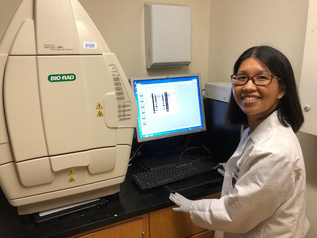 Dr. Li in the lab